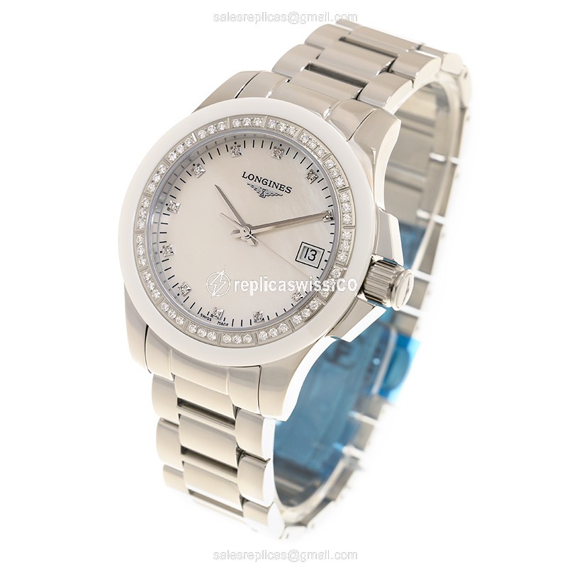 Longines L3.281.0.87.6 CONQUEST Quartz Stainless Steel & Diamonds