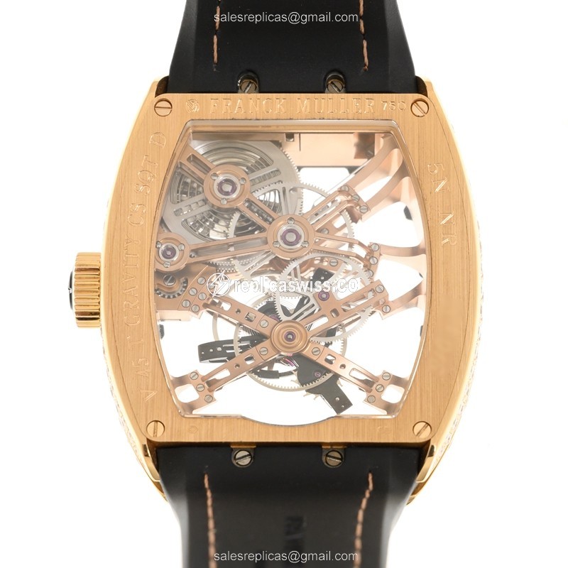 Franck Muller V 45 T GRAVITY CS SQT D (5N.NR) GRAVITY Manual Wind 18kt Rose Gold & Diamonds