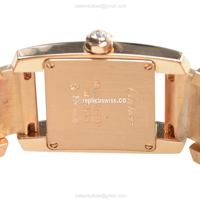 Cartier WE70028H TANK Quartz 18kt Rose Gold & Diamonds