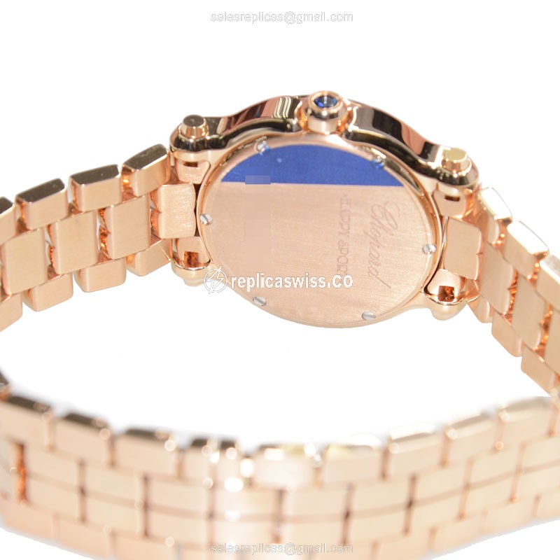 Chopard 274189-5007 HAPPY SPORT Quartz 18kt Rose Gold & Diamonds