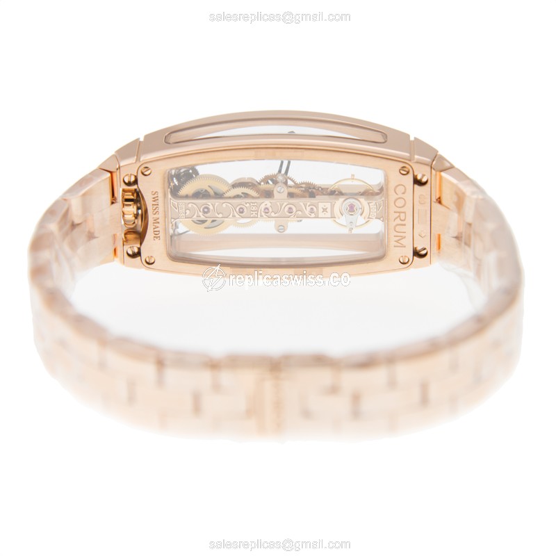 Corum 113.102.85-V880.0000 BRIDGE Manual Wind 18kt Rose Gold & Diamonds