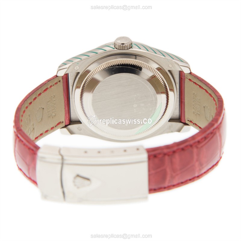 Rolex 116189 RDENAMELPAVEDAR LADY DATEJUST Automatic 18kt White Gold & Diamond