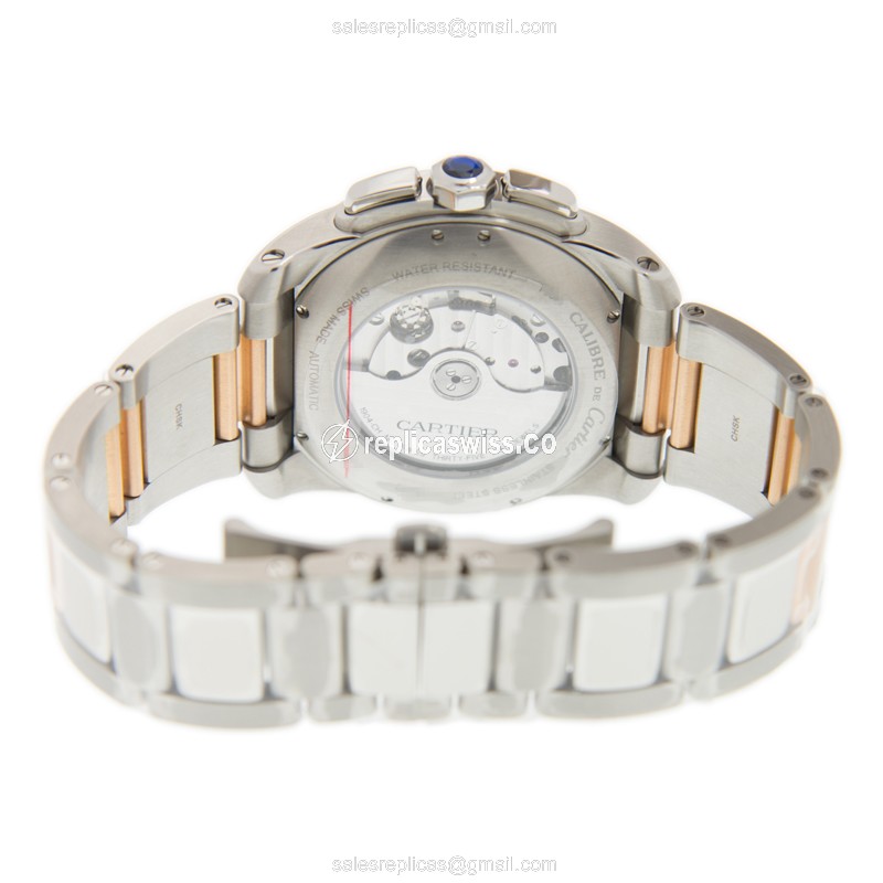 Cartier W7100042 CALIBRE DE CARTIER Automatic 18kt Rose Gold & Steel
