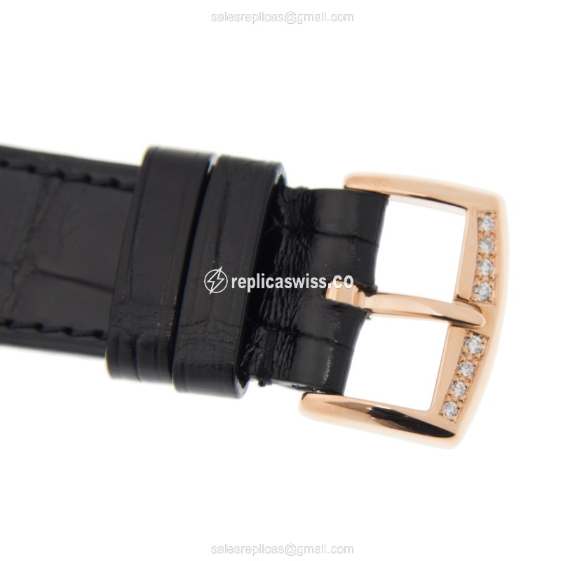 Franck Muller 952 QZ REL MOP BC D 1R LS (5N) - BLACK STRAP LONG ISLAND Quartz 18kt Rose Gold & Diamonds