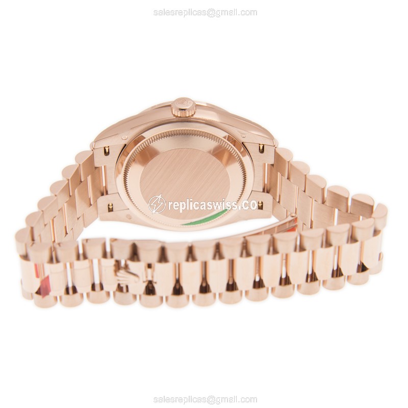 Rolex 128345RBR-NGWT_P DAY-DATE Automatic 18kt Rose Gold & Diamonds