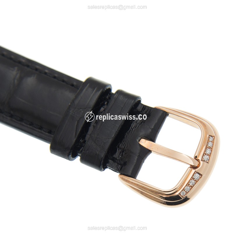 Franck Muller 2852 QZ D 1R (5N) - BLACK STRAP MASTER OF COMPLICATION Quartz 18kt Rose Gold & Diamonds