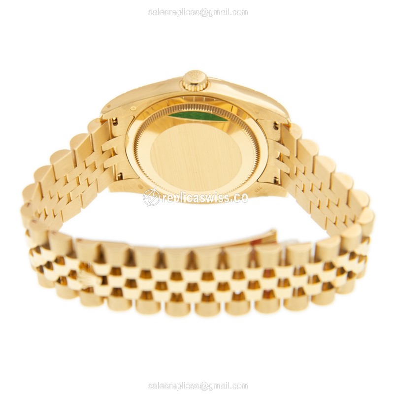 Rolex 116238BLWAVE32BRA_J DATEJUST Automatic 18kt Yellow Gold
