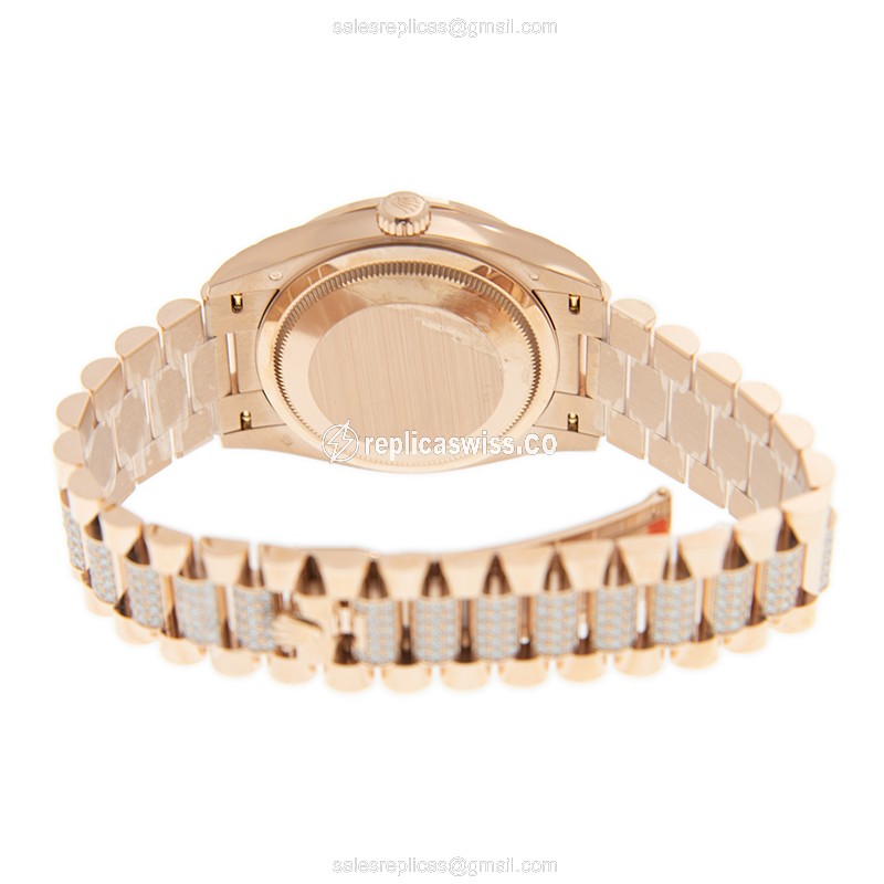 Rolex 128345RBR-0028 DAY-DATE Automatic 18kt Rose Gold & Diamonds