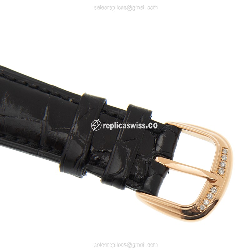 Franck Muller 7880 H R JN D CD (5N)-BLACK STRAP CINTREE CURVEX Automatic 18kt Rose Gold & Diamonds