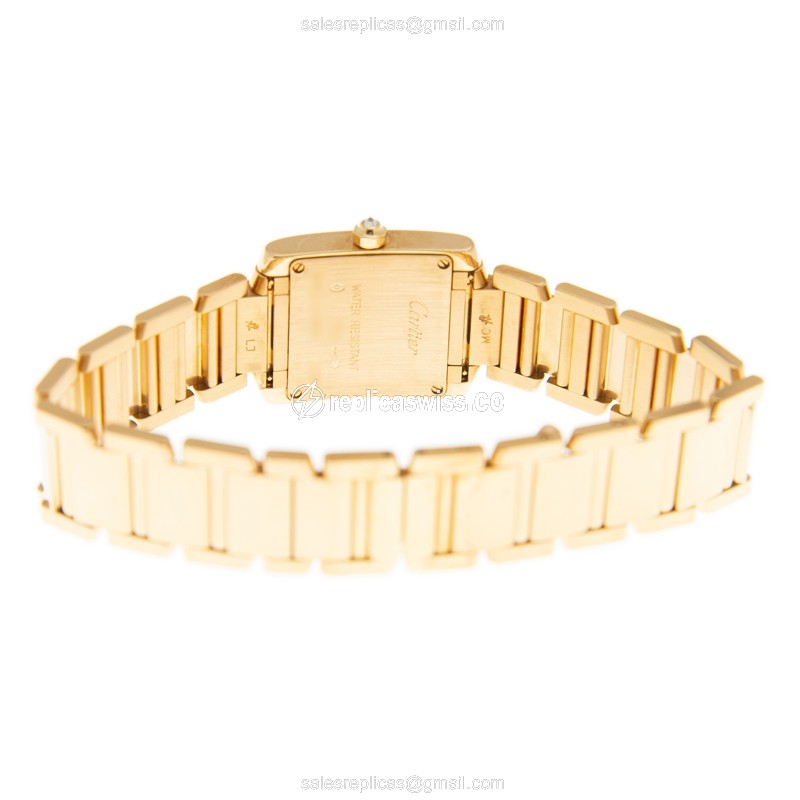 Cartier WE1001R8 TANK Quartz 18kt Gold & Diamond