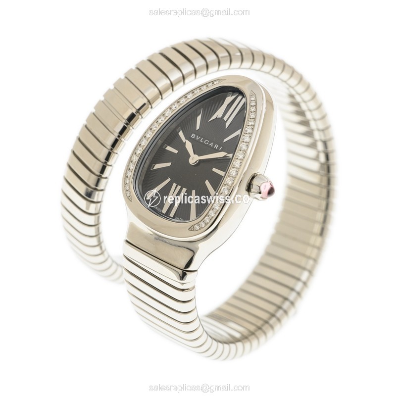 Bulgari 103434 SERPENTI TUBOGAS Quartz Stainless Steel & Diamonds
