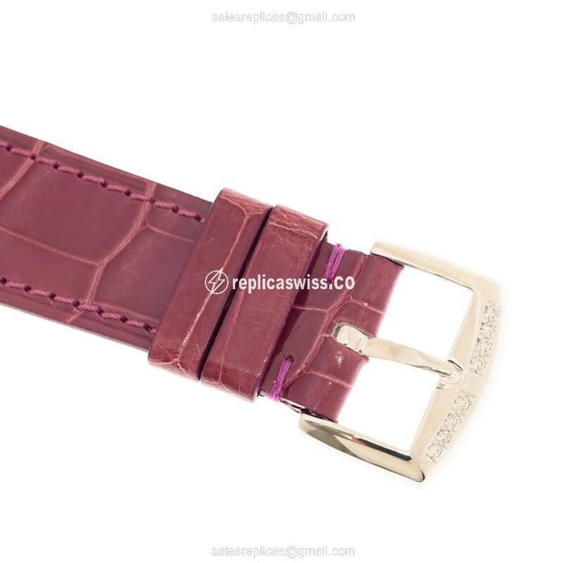 Franck Muller 952 QZ COL DRM D 1R (OG)-PURPLE STRAP LADIES COLLECTION Quartz 18kt White Gold & Diamond