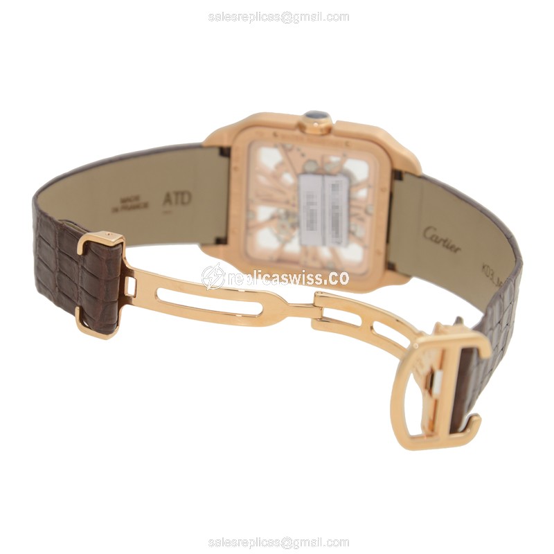 Cartier W2020057 SANTOS Manual Wind 18kt Rose Gold
