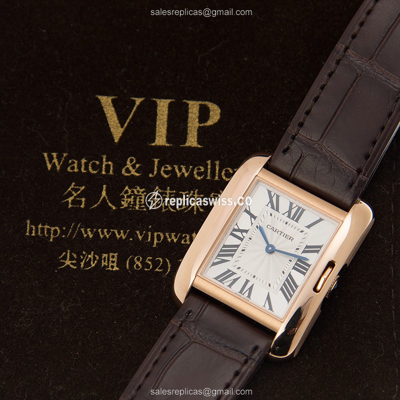 Cartier W5310042 TANK Quartz 18kt Rose Gold