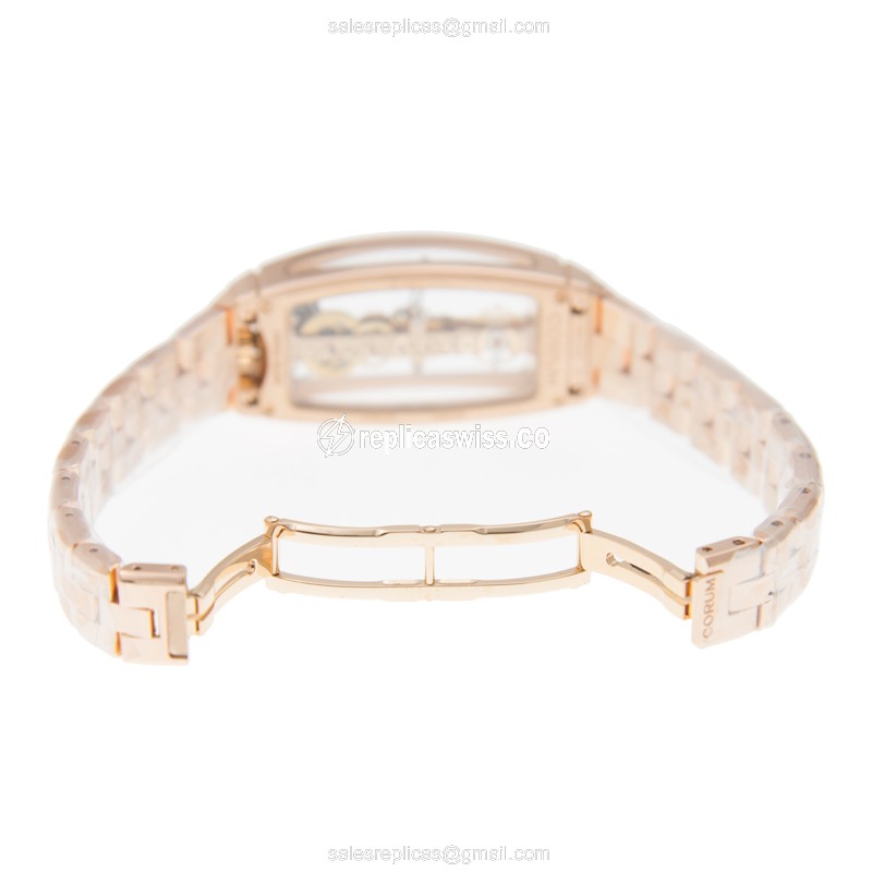 Corum 113.102.85-V880.0000 BRIDGE Manual Wind 18kt Rose Gold & Diamonds