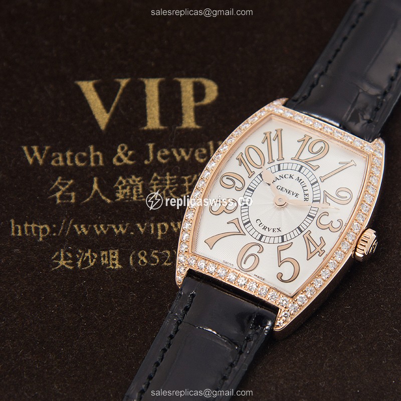 Franck Muller 7502 QZ REL D 1R (5N) CINTREE CURVEX Quartz 18kt Rose Gold & Diamonds