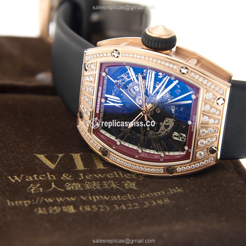 Richard Mille RM023-RG-MED-BK STRAP Automatic 18kt Rose Gold & Diamonds