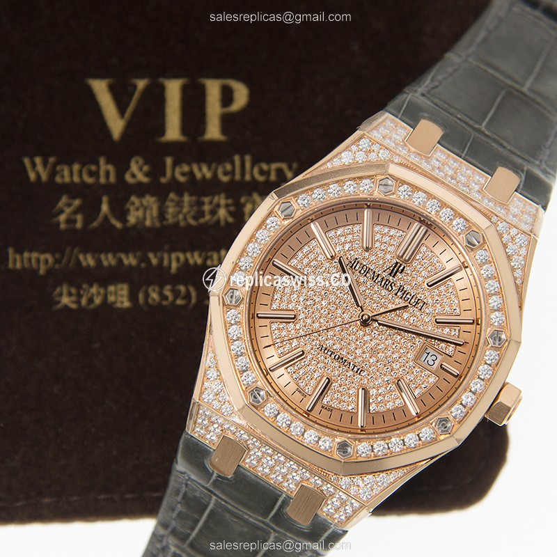 Audemars Piguet 15402OR.ZZ.D003CR.01 ROYAL OAK Automatic 18kt Rose Gold & Diamonds
