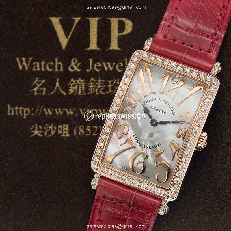 Franck Muller 952 QZ REL MOP D 1R (5N) LONG ISLAND Quartz 18kt Rose Gold & Diamonds