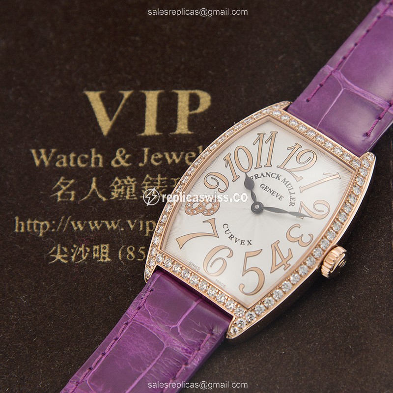 Franck Muller 2852 QZ REL D 1R CD8 (5N) CINTREE CURVEX Quartz 18kt Rose Gold & Diamonds