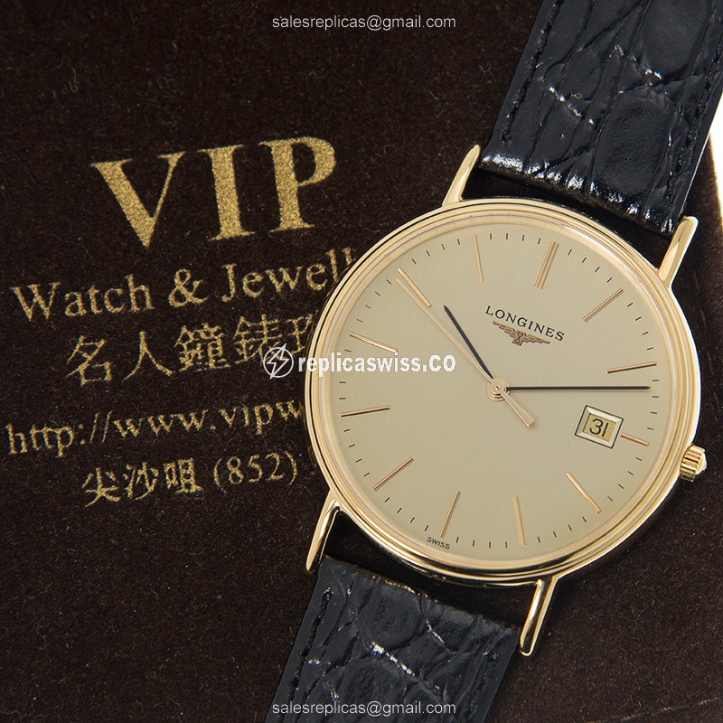 Longines L4.790.2.32.2 PRESENCE Quartz Gold-Plated & Stainless Steel