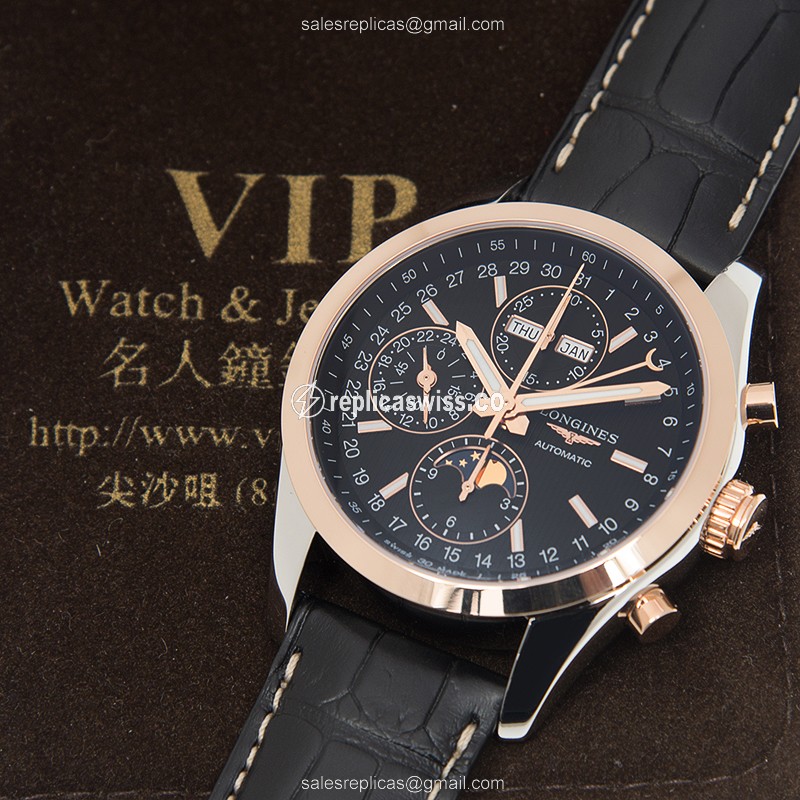 Longines L2.798.5.52.3 CONQUEST Automatic 18kt Rose Gold & Steel