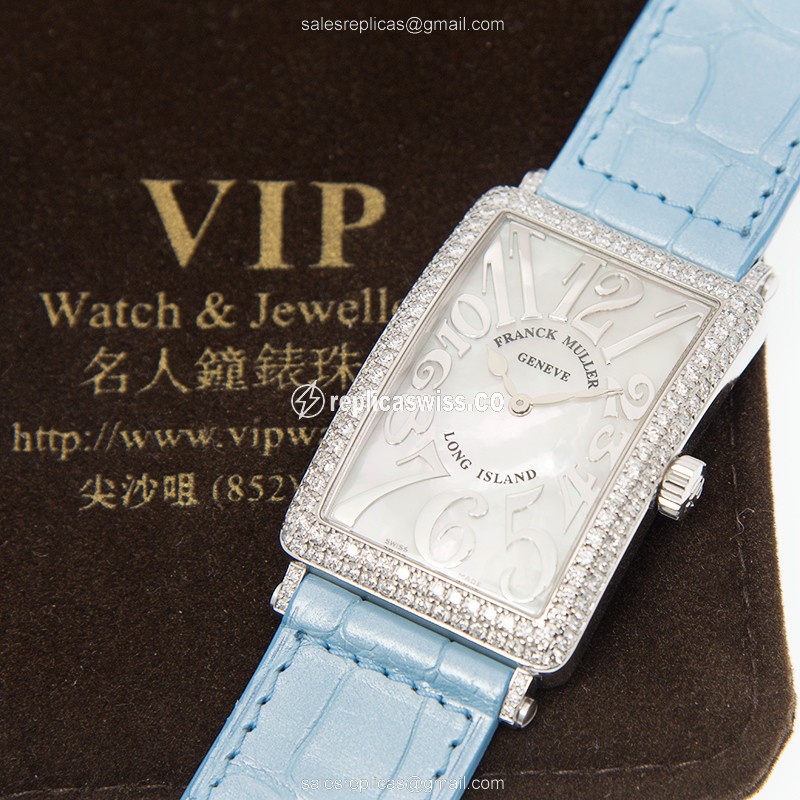 Franck Muller 1002 QZ REL MOP D (AC) LONG ISLAND Quartz Stainless Steel & Diamonds