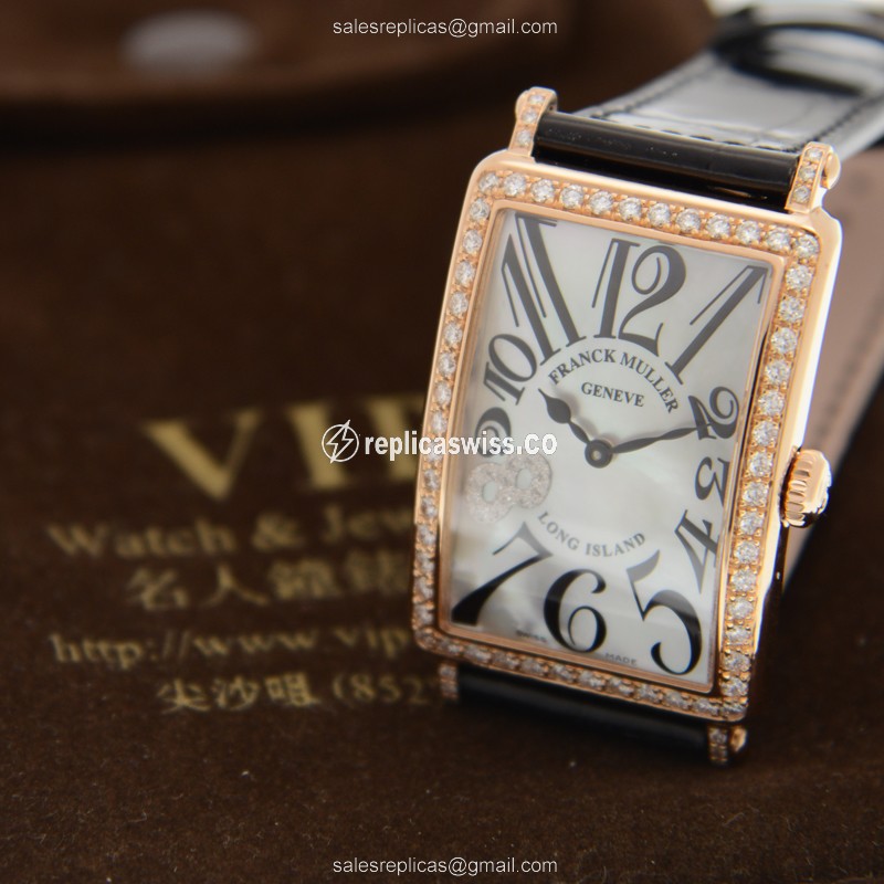 Franck Muller 952 QZ MOP D 1R CD8 NI (5N) LONG ISLAND Quartz 18kt Rose Gold & Diamonds