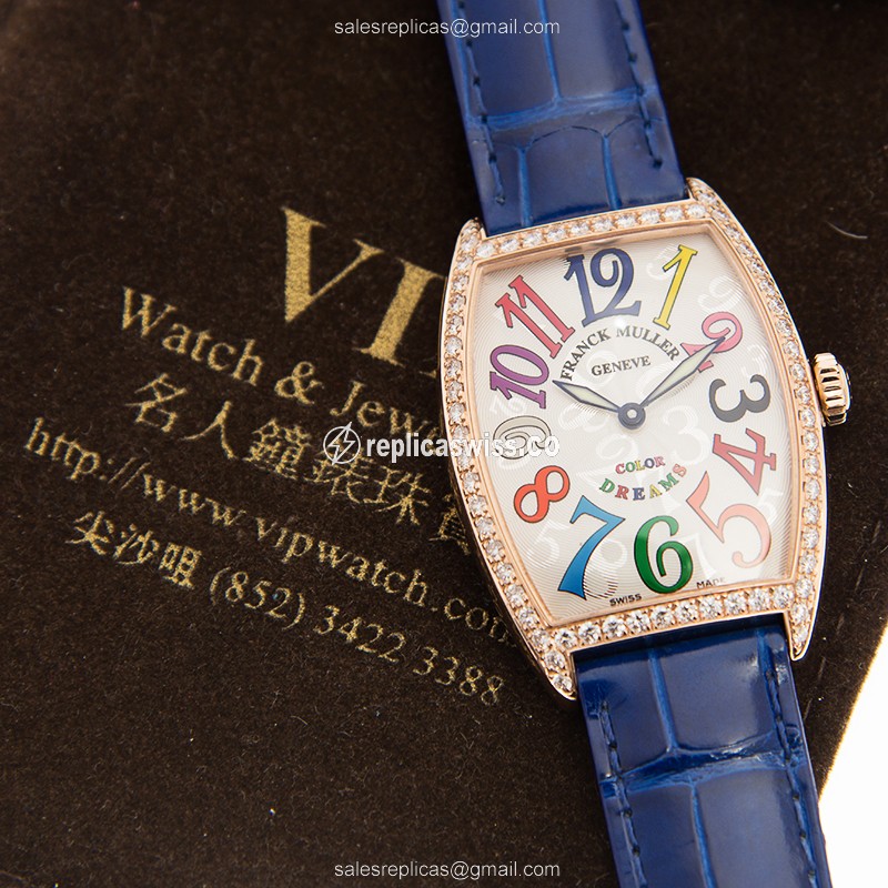 Franck Muller 2852 B QZ COL DRM D 1R (5N) CINTREE CURVEX Quartz 18kt Rose Gold & Steel