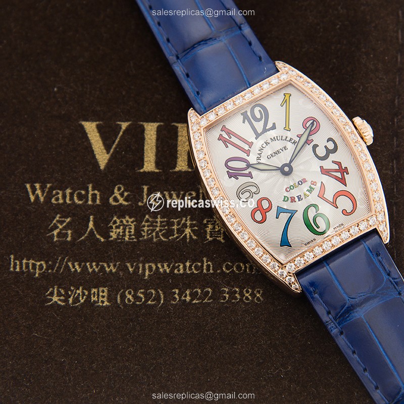 Franck Muller 7502 QZ COL DRM D 1R (5N) CINTREE CURVEX Quartz 18kt Rose Gold & Diamonds