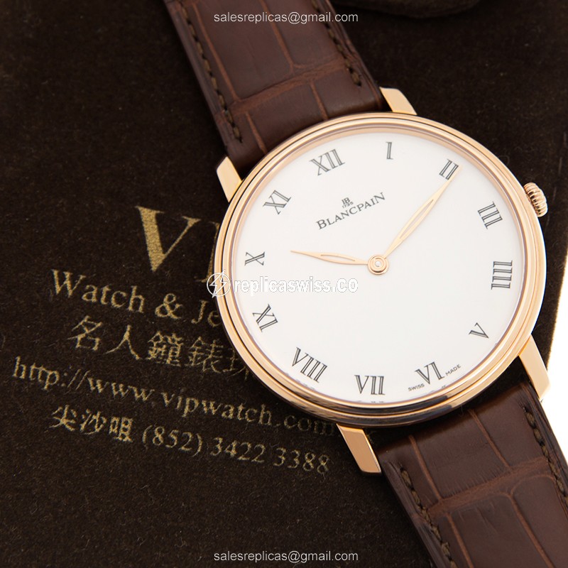 Blancpain 6615-3631-55B VILLERET Manual Wind 18kt Rose Gold