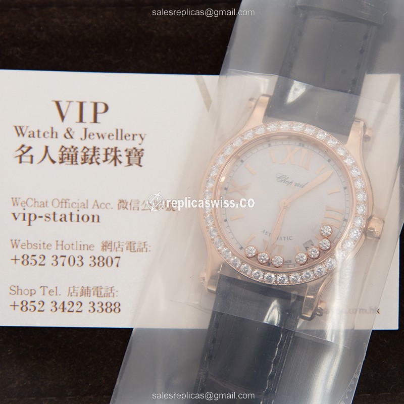 Chopard 274808 5006 HAPPY SPORT Automatic 18kt Rose Gold & Diamonds