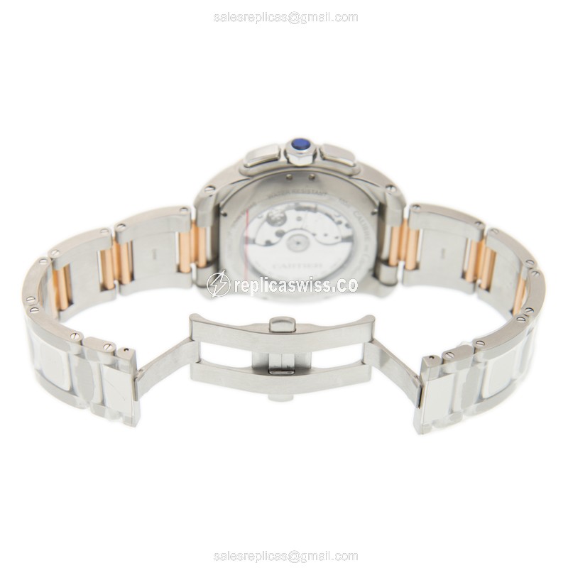 Cartier W7100042 CALIBRE DE CARTIER Automatic 18kt Rose Gold & Steel