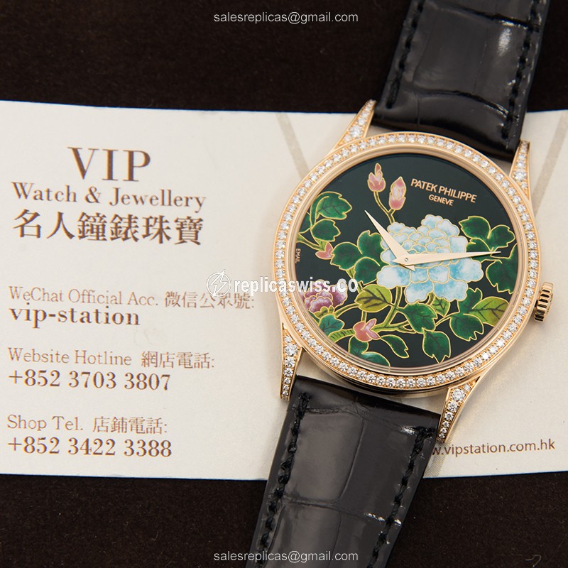 Patek Philippe 5077/100R-027 CALATRAVA Automatic 18kt Rose Gold & Diamonds