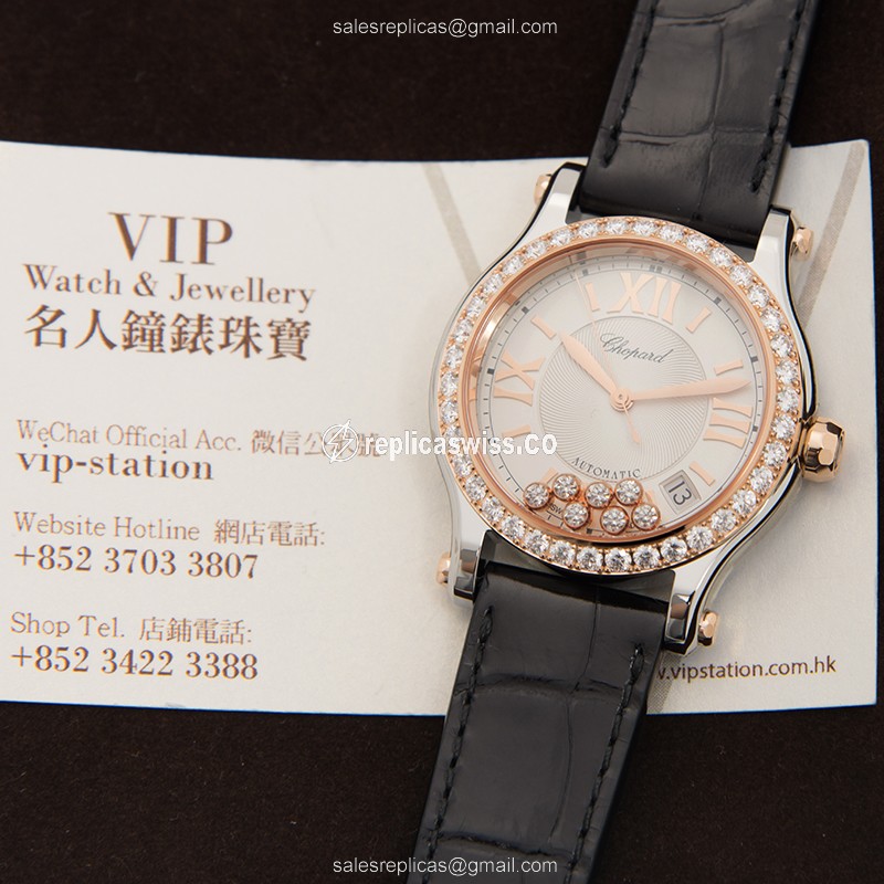 Chopard 278559-6003 HAPPY SPORT Automatic 18kt Rose Gold & Diamonds