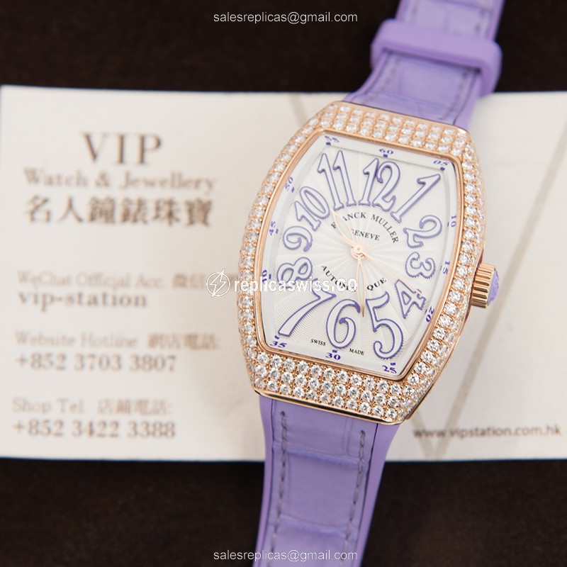 Franck Muller V 32 SC AT FO D (5N.VL) VANGUARD Automatic 18kt Rose Gold & Diamonds