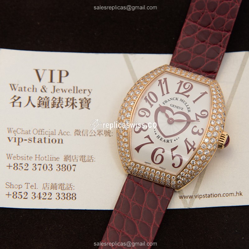 Franck Muller 5002 M QZ C D3 (5N) HEART Quartz 18kt Rose Gold & Diamonds