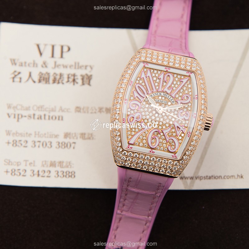 Franck Muller V 29 SC AT FO D CD (5N.RS) VANGUARD Automatic 18kt Rose Gold & Diamonds