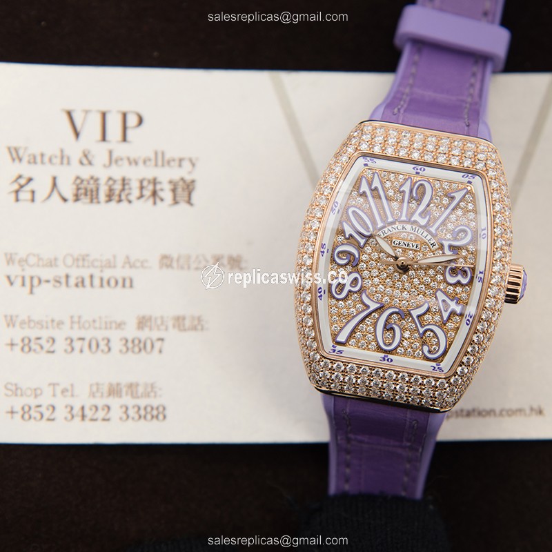 Franck Muller V 29 SC AT FO D CD (5N.VL) VANGUARD Automatic 18kt Rose Gold & Diamonds