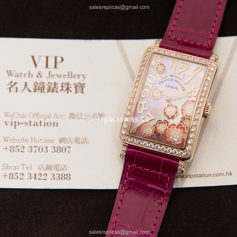 Franck Muller 952 QZ REL MOP RG D 1R (5N) LONG ISLAND Quartz 18kt Rose Gold & Diamonds