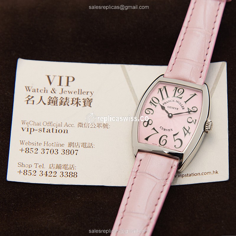Franck Muller 7502 QZ (AC) - PINK CINTREE CURVEX Quartz Stainless Steel