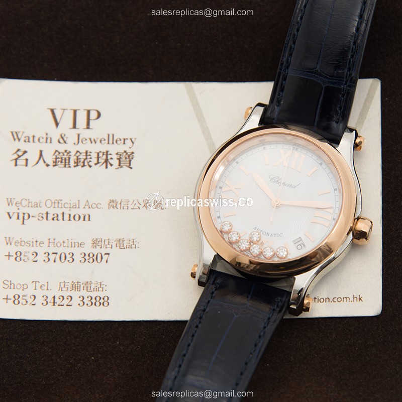 Chopard 278559-6008 HAPPY SPORT Automatic 18kt Rose Gold & Steel