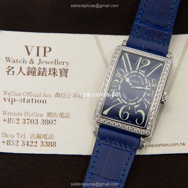 Franck Muller 952 QZ D 1R (AC) - DEEP BLUE LONG ISLAND Quartz Stainless Steel & Diamonds