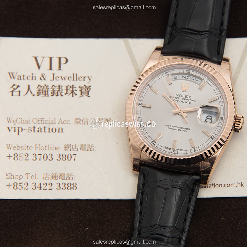 Rolex 118135GY DAY-DATE Automatic 18kt Rose Gold