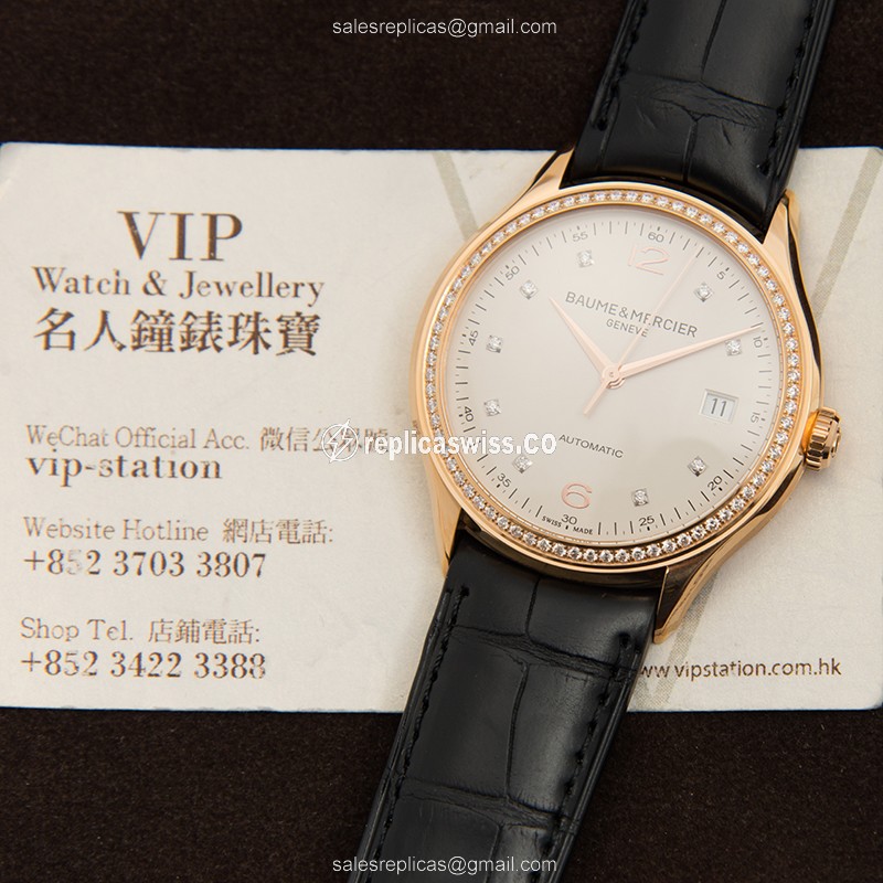 Baume & Mercier M0A10194 CLIFTON Automatic 18kt Rose Gold & Diamonds