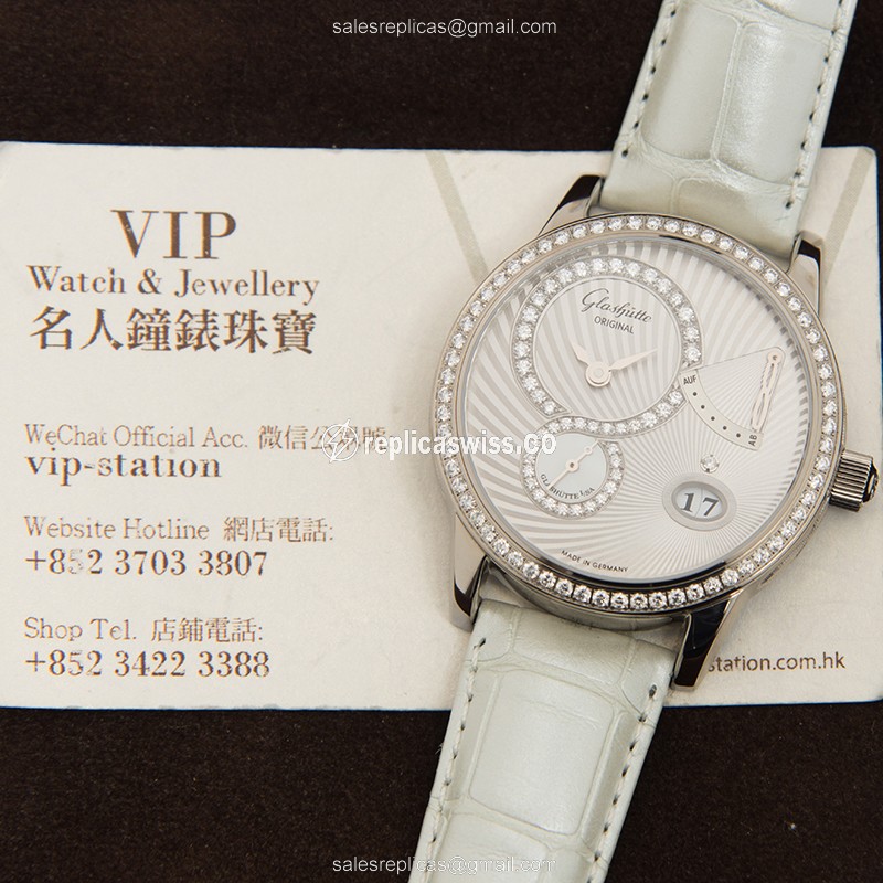 Glashutte 1-65-01-50-50-04 LADIES Manual Wind 18kt White Gold & Diamond