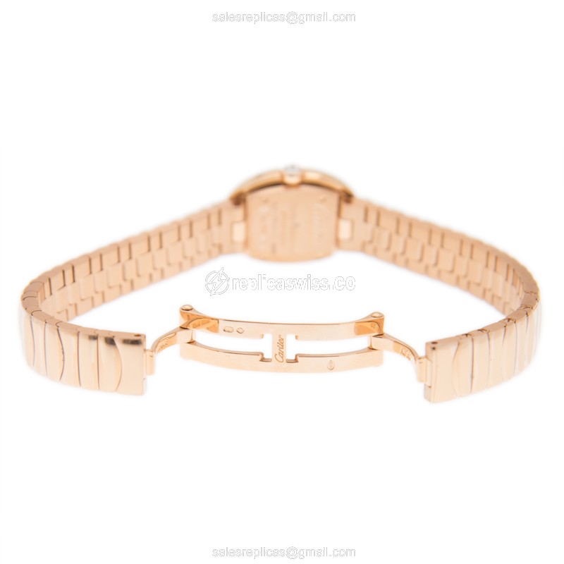 Cartier WB520026 BAIGNOIRE Quartz 18kt Rose Gold & Diamonds