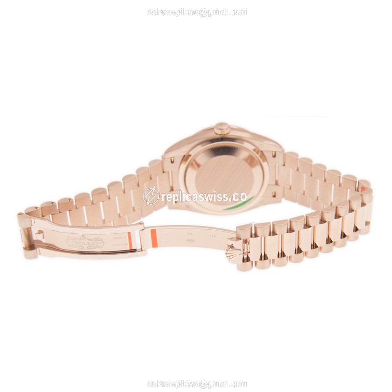 Rolex 128345RBR-NGWT_P DAY-DATE Automatic 18kt Rose Gold & Diamonds