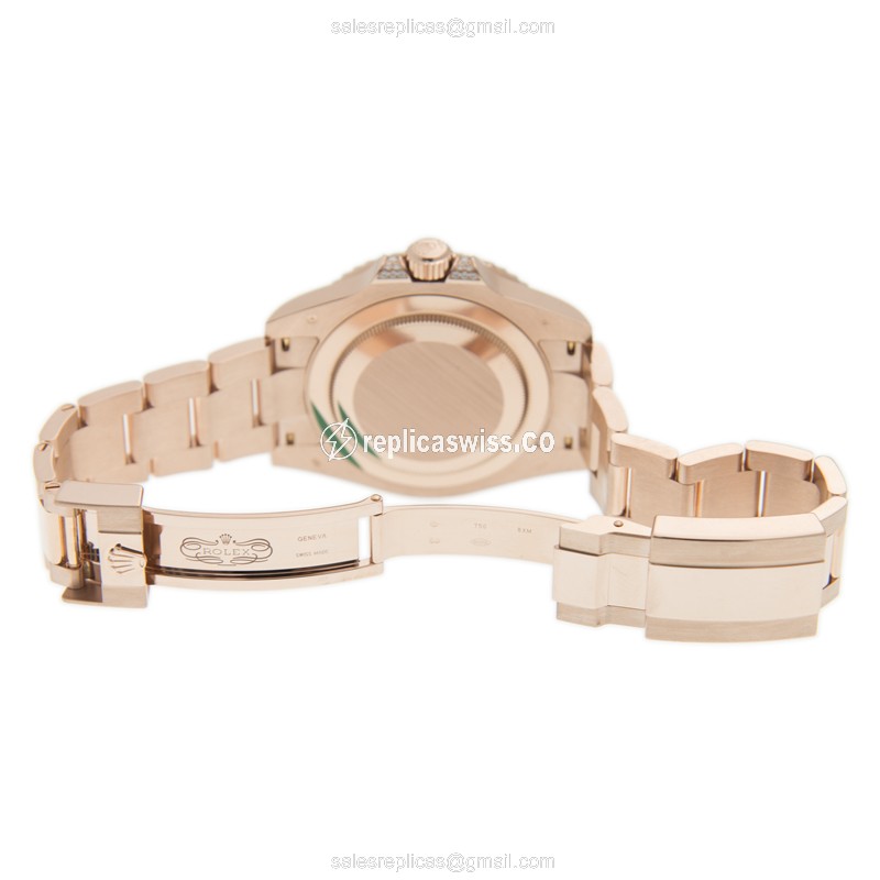 Rolex 126755SARU-0003 GMT-MASTER II Automatic 18kt Rose Gold & Diamonds