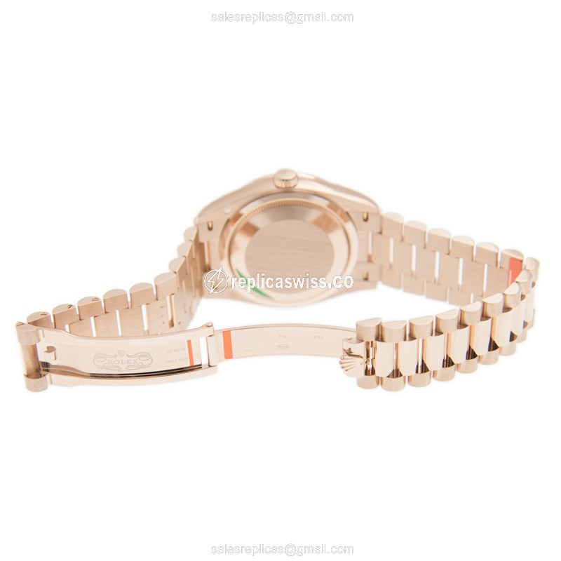 Rolex 128345RBR-0040 DAY-DATE Automatic 18kt Rose Gold & Diamonds
